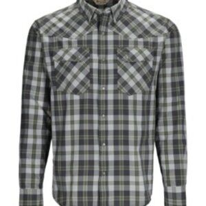 Simms Green and Gray Plaid Fishing Shirt